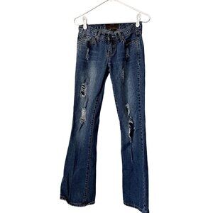 Urban Behavior Flare Leg ripped jeans comfortable cotton basic casual denim